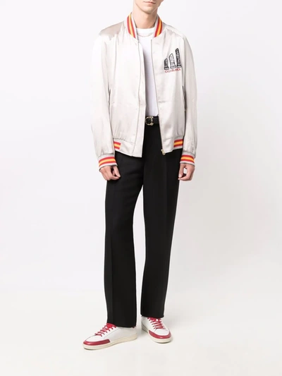 Casablanca Grey Grand Prix Souvenir Bomber Jacket In Grey