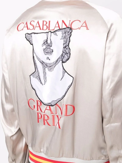 Casablanca Grey Grand Prix Souvenir Bomber Jacket In Grey