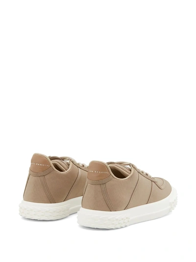 Shop Giuseppe Zanotti Lace-up Low Top Trainers In Neutrals