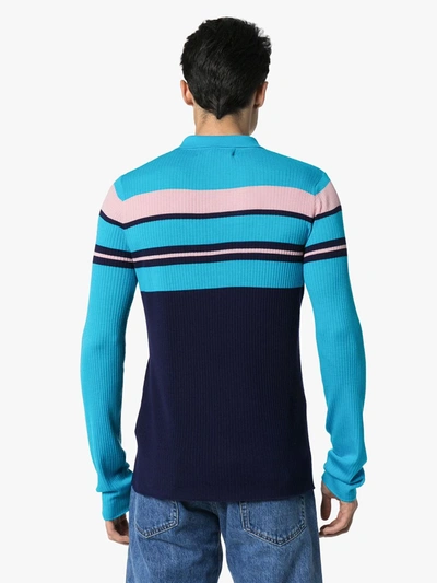 Shop Sies Marjan Cortez Henley Stripe Polo Shirt In Blue
