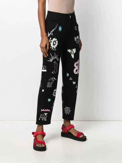 Shop Barrie Boyfriend Symbols Trousers In Black