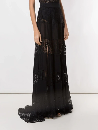 Amir Slama Lace Panels Maxi Skirt In Black