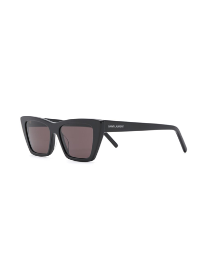 Shop Saint Laurent Mica Sl 276 Sunglasses In Black