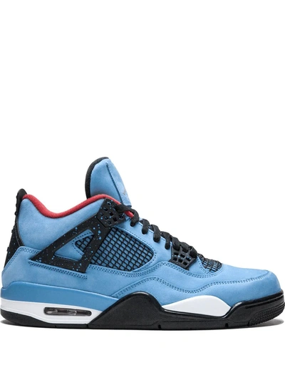 Shop Jordan X Travis Scott Air  4 Retro "cactus Jack" Sneakers In Blue