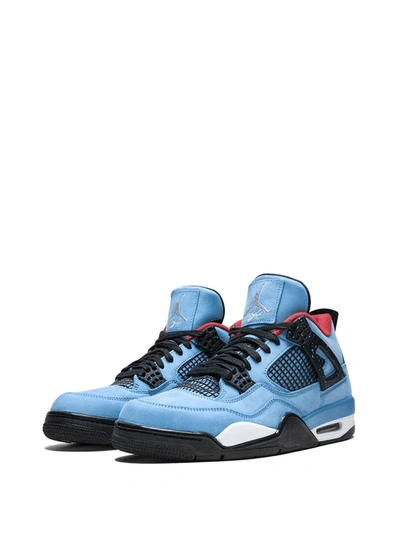 Shop Jordan X Travis Scott Air  4 Retro "cactus Jack" Sneakers In Blue