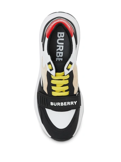 Shop Burberry Vintage Check Sneakers In White