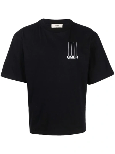 Shop Gmbh Cropped Logo-print T-shirt In Black
