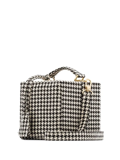 Shop Natasha Zinko Black And White Tweed Wool Box Bag