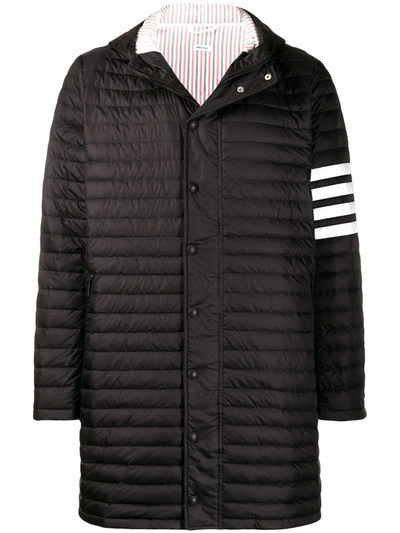 Shop Thom Browne 4-bar Padded Coat In Black