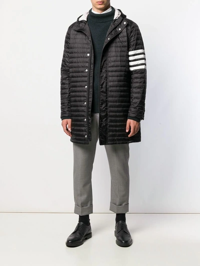 Shop Thom Browne 4-bar Padded Coat In Black