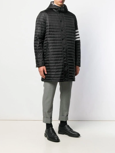 Shop Thom Browne 4-bar Padded Coat In Black