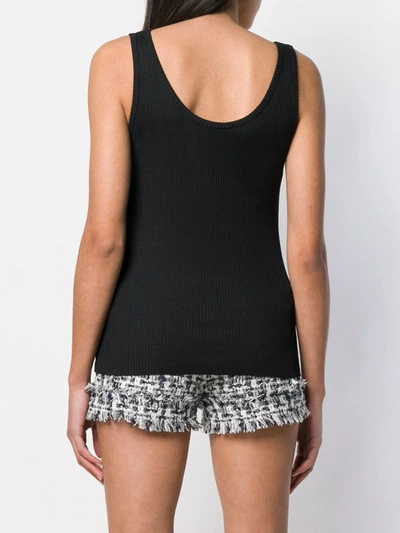 Shop Balmain Button Detailed Vest Top In Black