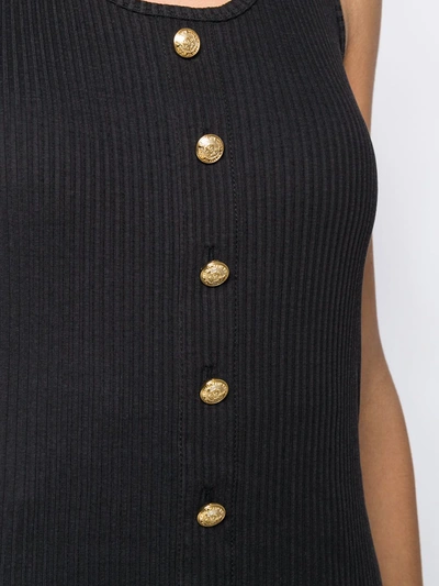 Shop Balmain Button Detailed Vest Top In Black