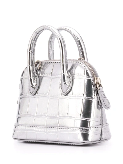 Shop Balenciaga Top Handle Ville Bag In Silver