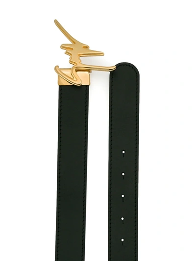 Shop Giuseppe Zanotti Gold Logo Plaque Belt In Black