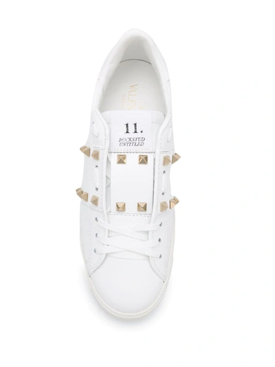 Valentino White Rockstud Untitled Sneakers In White