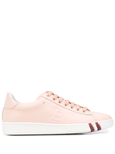 Shop Bally Embossed Logo Lace-up Sneakers In Pink