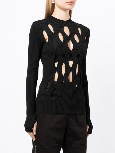 Shop Dion Lee Cut Out-detail Knitted Top In Black