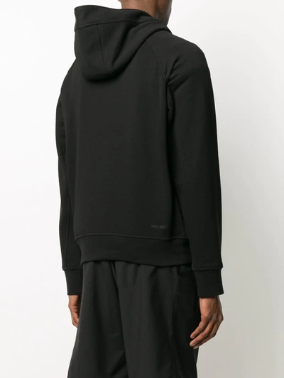 Shop Neil Barrett Embroidered Logo Hoodie In Black