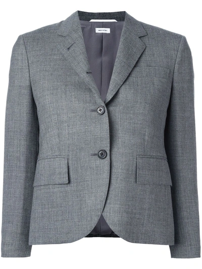 Shop Thom Browne Classic Single Breasted Sport Coat In Medium Grey 2-ply Wool Fresco