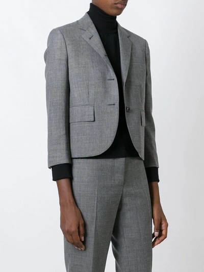 Thom Browne Classic Single Breasted Sport Coat In Medium Grey 2-ply Wool Fresco In Grey