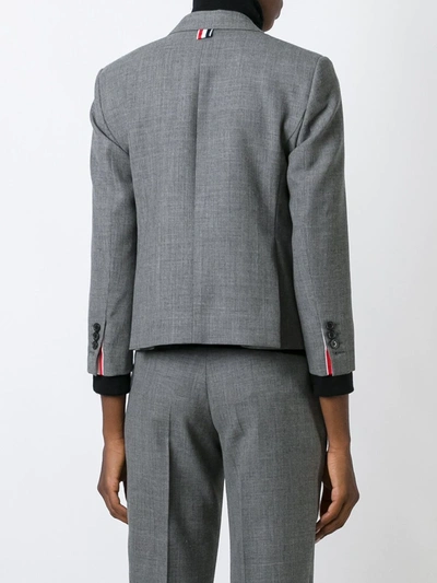 Shop Thom Browne Classic Single Breasted Sport Coat In Medium Grey 2-ply Wool Fresco