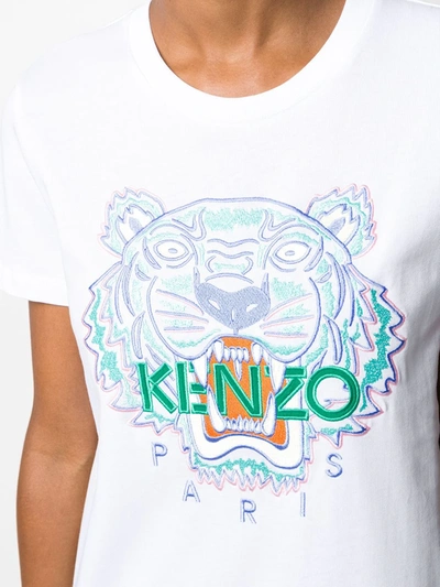 Shop Kenzo Embroidered Tiger T-shirt Dress In White