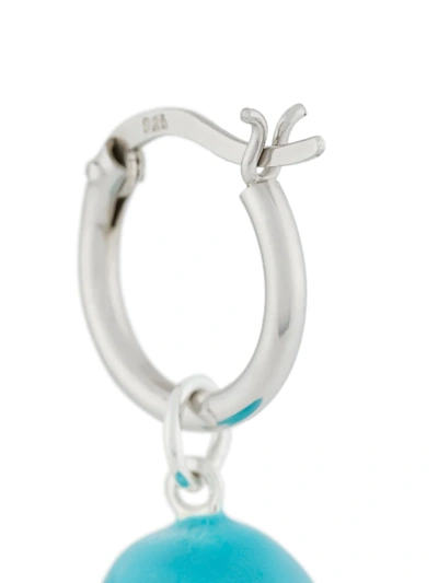 True Rocks Small Skull Hoop Earring In Silver