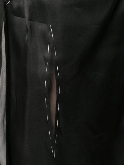 Shop Maison Margiela Sheer Overlay Silk Dress In Black