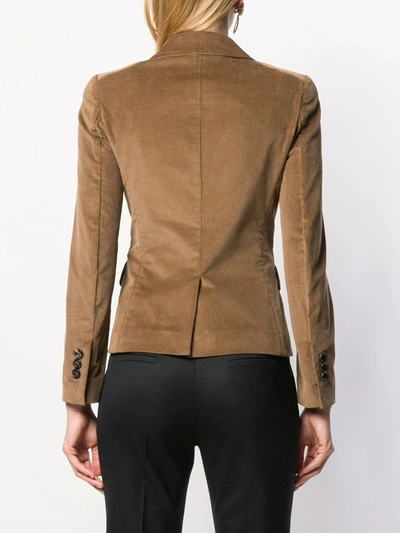 Shop Dsquared2 Double-breasted Corduroy Blazer In Neutrals