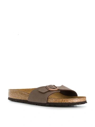 Birkenstock Brown Suede Buckled Flat Sandals In Brown