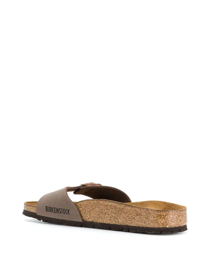 Birkenstock Brown Suede Buckled Flat Sandals In Brown