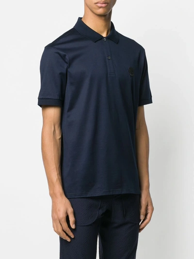 Shop Alexander Mcqueen Beaded Skull Polo Shirt In Blue