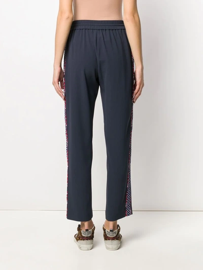 Shop Kenzo Straight-leg Cropped Track Pants In Blue