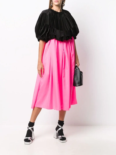 Shop Comme Des Garçons High-waisted Pleated Dress In Black