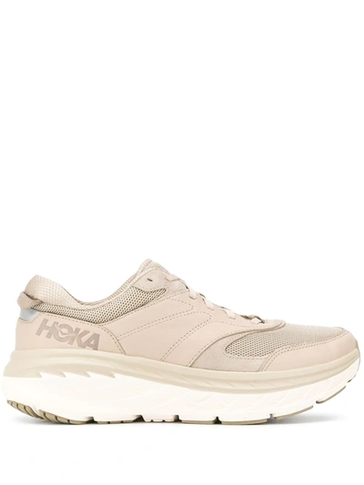 Shop Hoka One One Panelled Sneakers In Neutrals