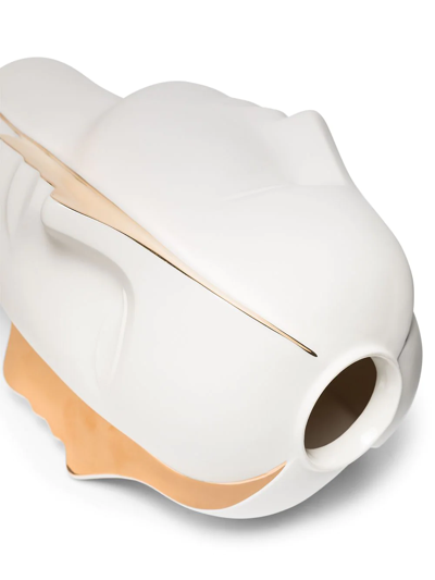 Jonathan Adler White Atlas Split Head Vase In Weiss