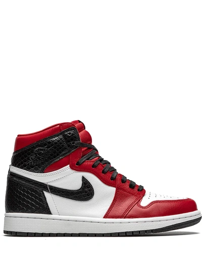 Shop Jordan Air  1 High Retro "satin Snake" Sneakers In Red