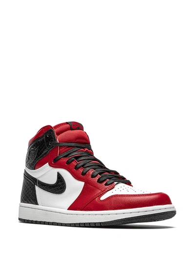 Shop Jordan Air  1 High Retro "satin Snake" Sneakers In Red