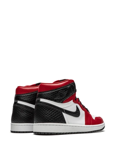 Shop Jordan Air  1 High Retro "satin Snake" Sneakers In Red