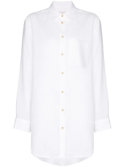 Asceno Linen Button-front Shirt In White