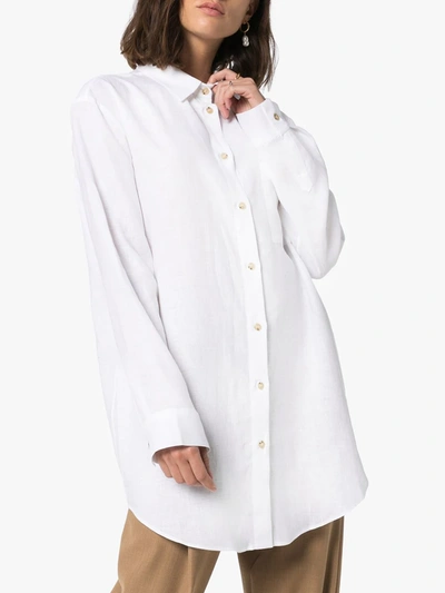 Asceno Linen Button-front Shirt In White