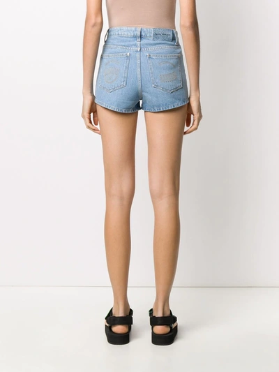 Shop Chiara Ferragni Fitted Denim Shorts In Blue