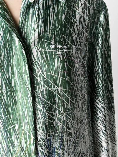 Off-white Bouroullec Spiral Printed Satin Shirt Dress In Grey