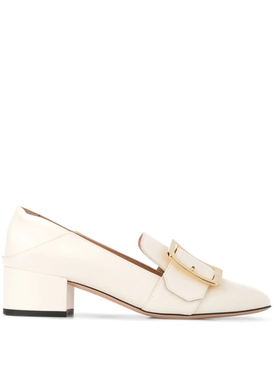 Shop Bally Buckle Detail Pumps In White
