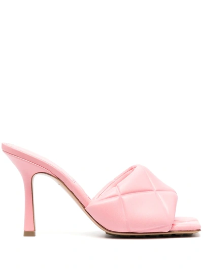 Shop Bottega Veneta Bv Rubber Lido Leather Sandals In Pink