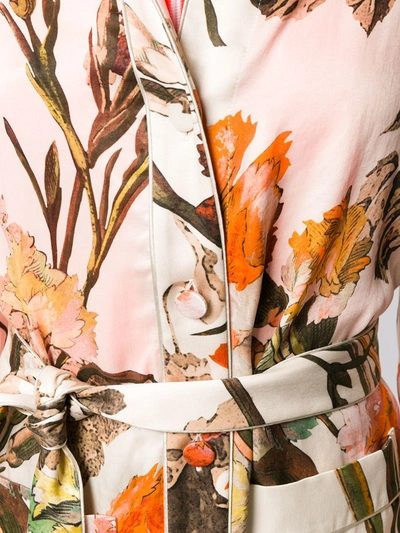 Shop Off-white Floral-print Pyjama Style Top In Neutrals