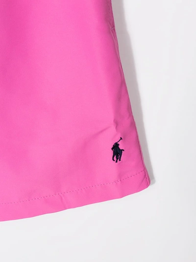 Shop Ralph Lauren Logo Swim Shorts In Pink
