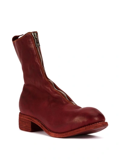 Shop Guidi Zip-up Ankle Boots In Red