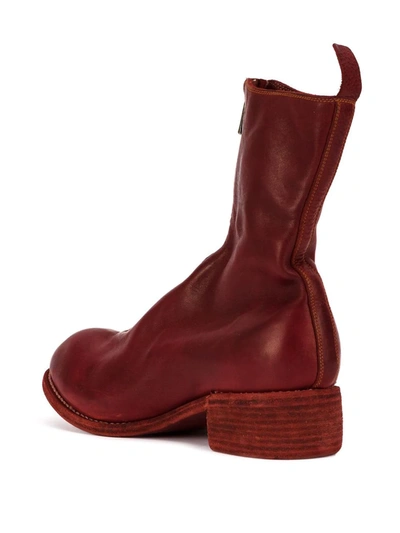 Shop Guidi Zip-up Ankle Boots In Red